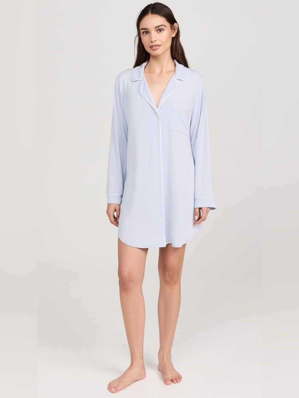 Eberjey Gisele Tencel Modal Sleepshirt Ice Blue M $128